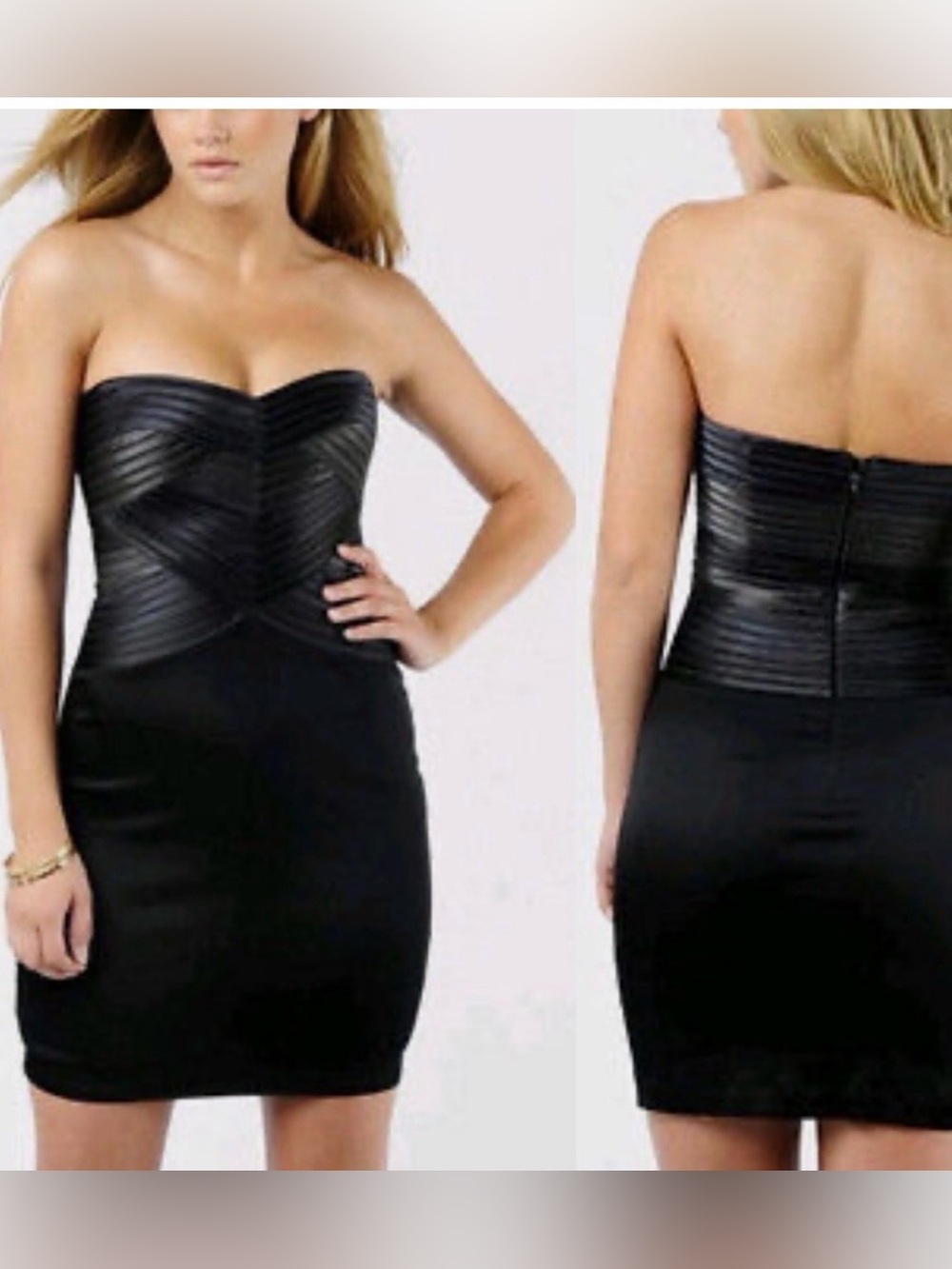 BCBGMaxAzria Black Strapless Cocktail Dress. 
Size: 06  MSRP $318!!